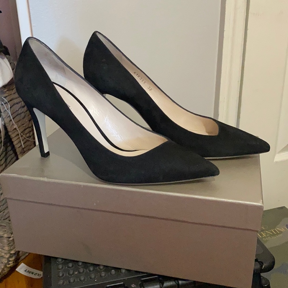 Giogio Armani black suede  pumps